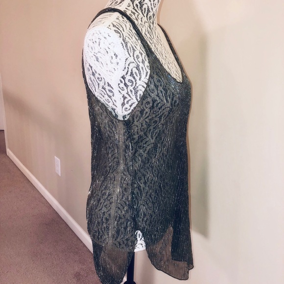 Urban outfitters bronze/gold metallic mesh tank - Picture 3 of 3